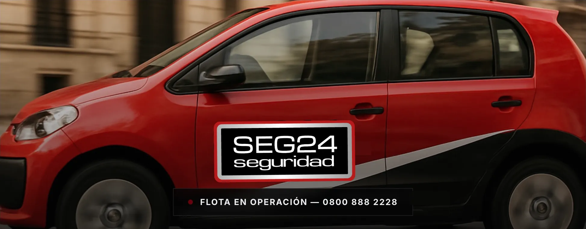 Vehículo operativo SEG24 seguridad circulando en Buenos Aires