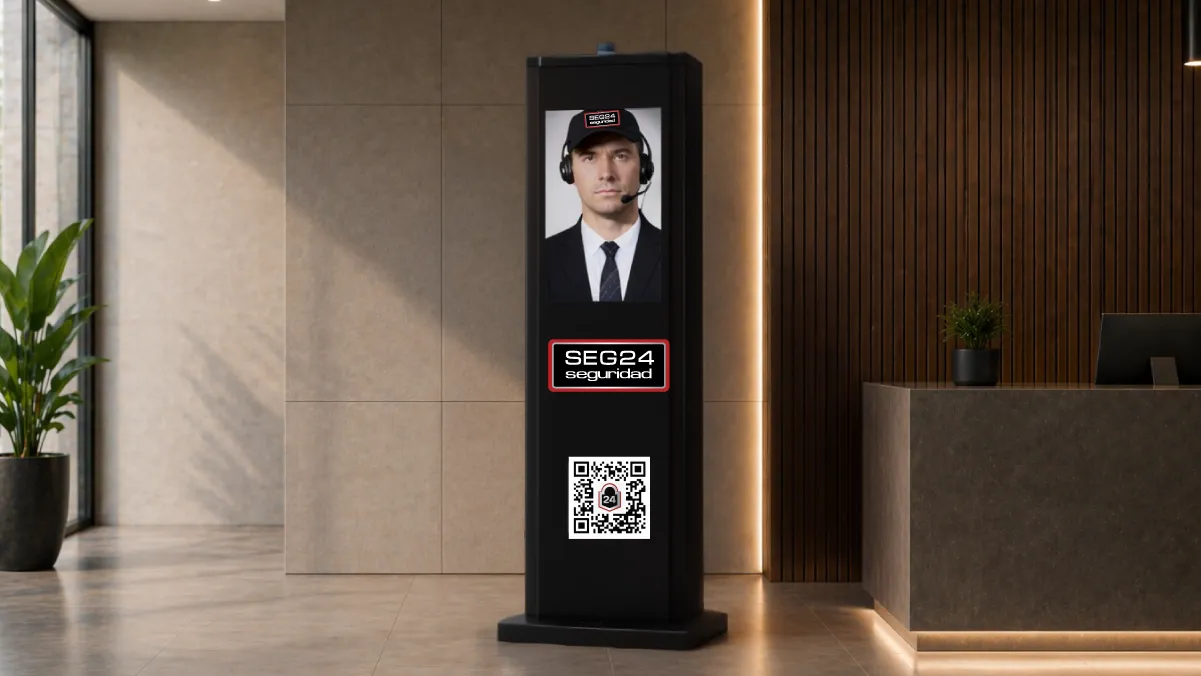 Tótem inteligente de video vigilancia SEG24 con inteligencia artificial